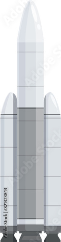 Vector illustration of a sleek, contemporary space rocket isolated on a clean white background