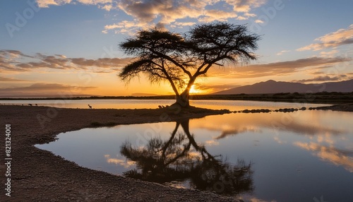 sunset over the river