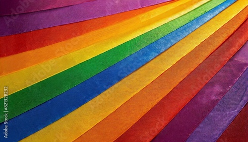 raised  shiny lgbt flag with bright colors  graphic  background texture close-up  macro shot of fabric  textiles  synthetics  queer pride month