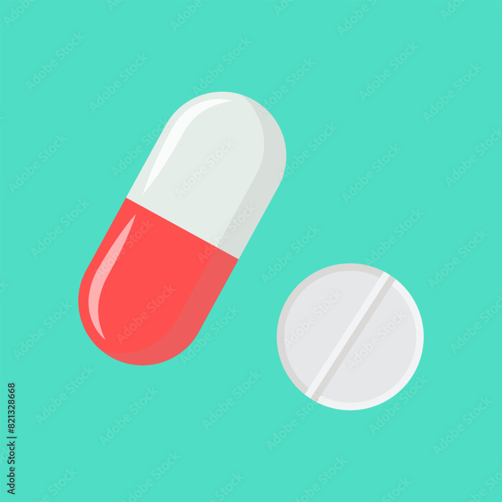Pill and tablet icon. Pills illustration. Medical and hospital icon