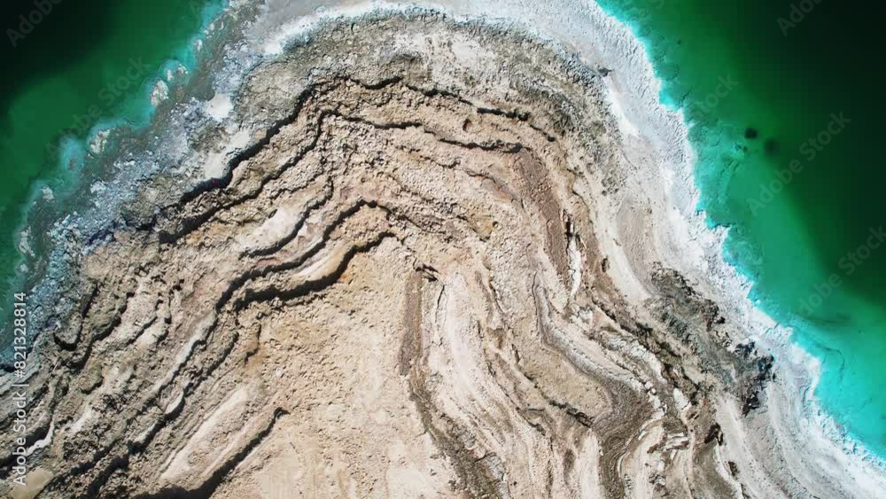 Aerial video over boulders and debris in the Dead Sea Aerial video over boulders and debris in the Dead Sea