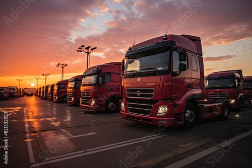 Truck line at a load terminal., generative IA