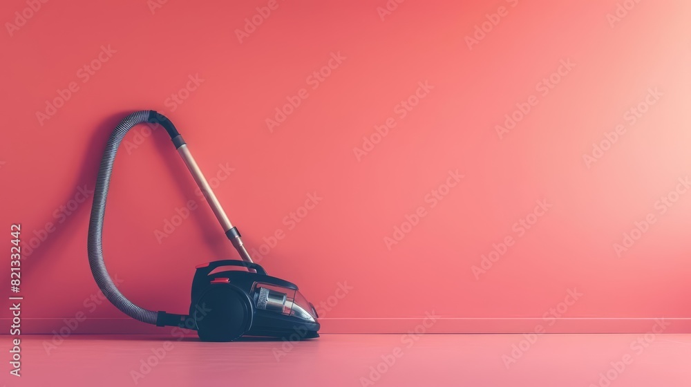 A single vacuum cleaner on a solid color backdrop with copy space A single vacuum cleaner on a solid color backdrop with copy space
