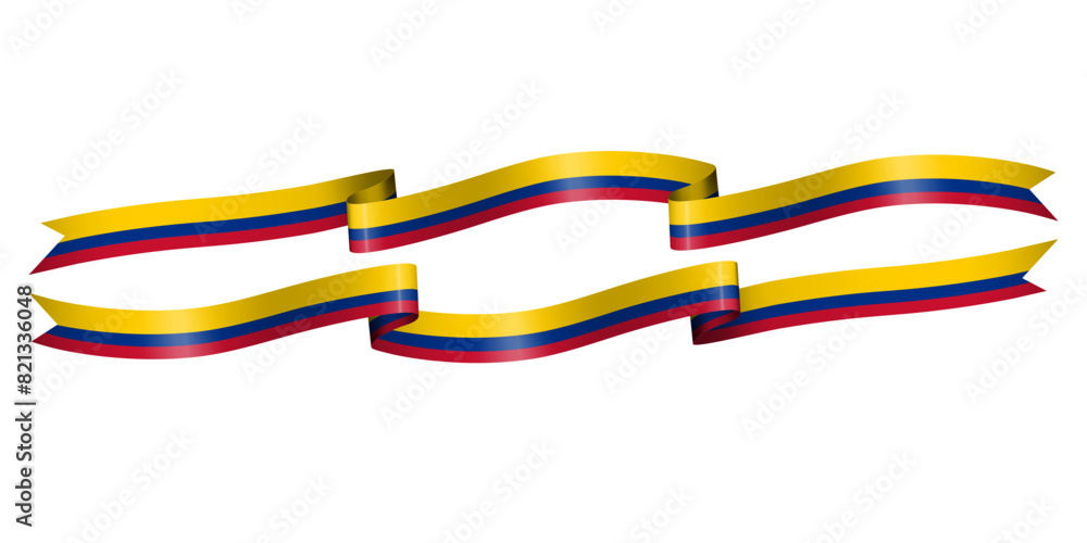 Set of flag ribbon with colors of Colombia for independence day celebration decoration Set of flag ribbon with colors of Colombia for independence day celebration decoration