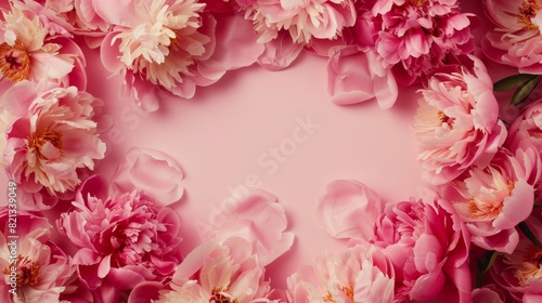 peonies frame generative ai