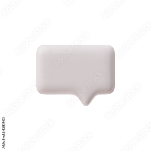 Minimalist 3D speech bubble icon vector illustration