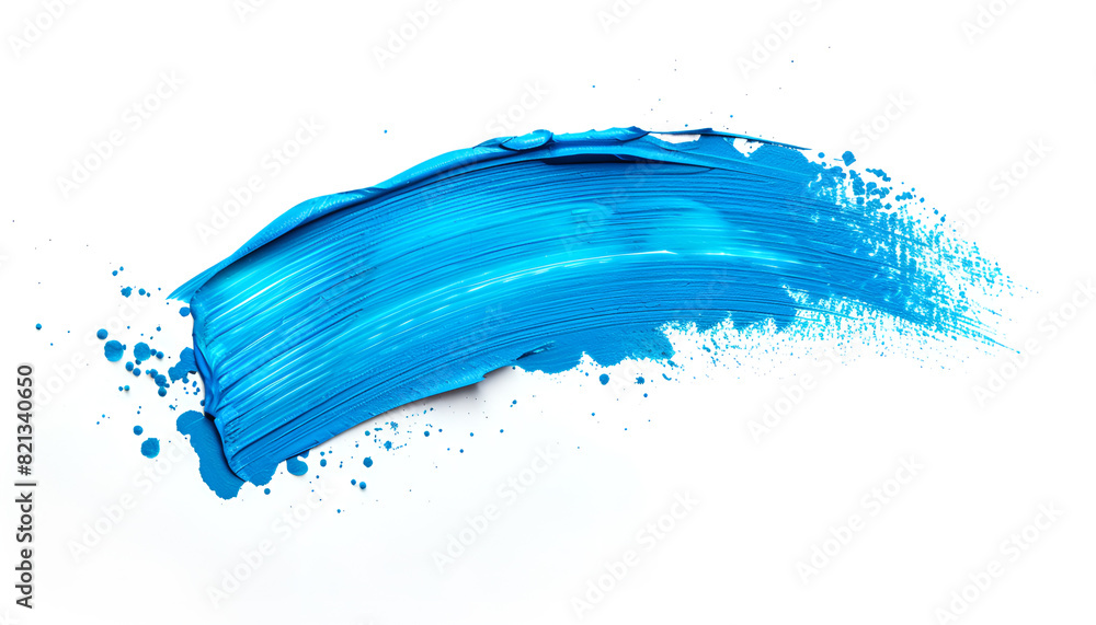 Stroke drawn with light blue marker isolated on white, top view Stroke drawn with light blue marker isolated on white, top view