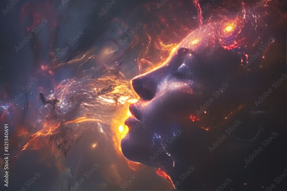 Mystical Dreamlike Portrait of a Woman in Abstract Fantasy Art Mystical Dreamlike Portrait of a Woman in Abstract Fantasy Art