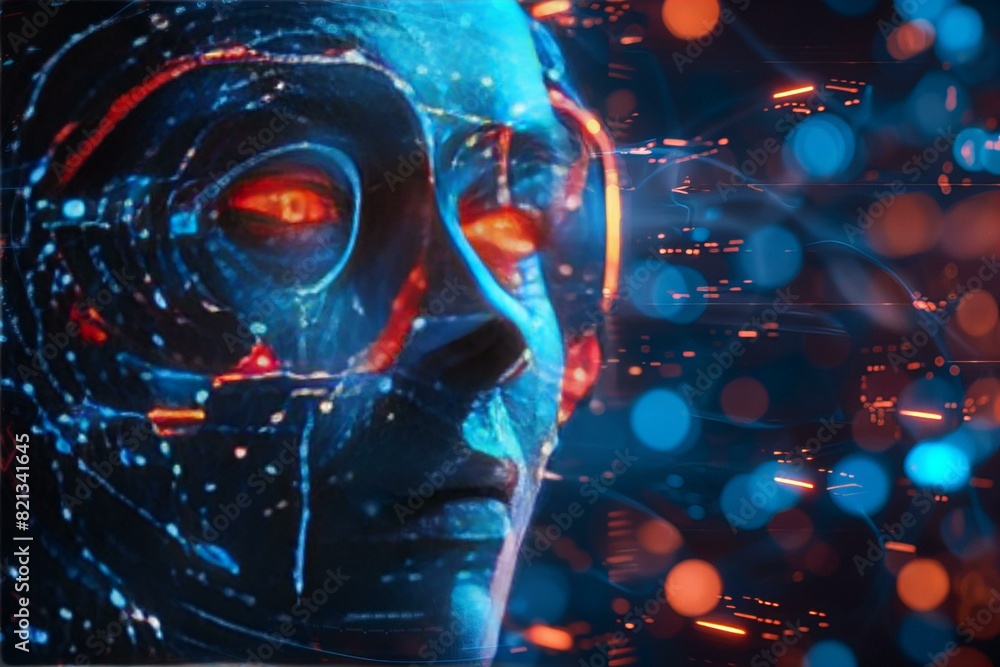 Futuristic AI Face Render Futuristic AI Face Render