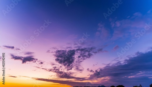 Vibrant sunset hues blending into twilight over a serene landscape © Євдокія Мальшакова