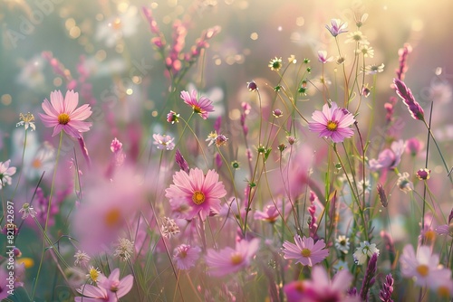 Pink Wildflowers at Golden Hour