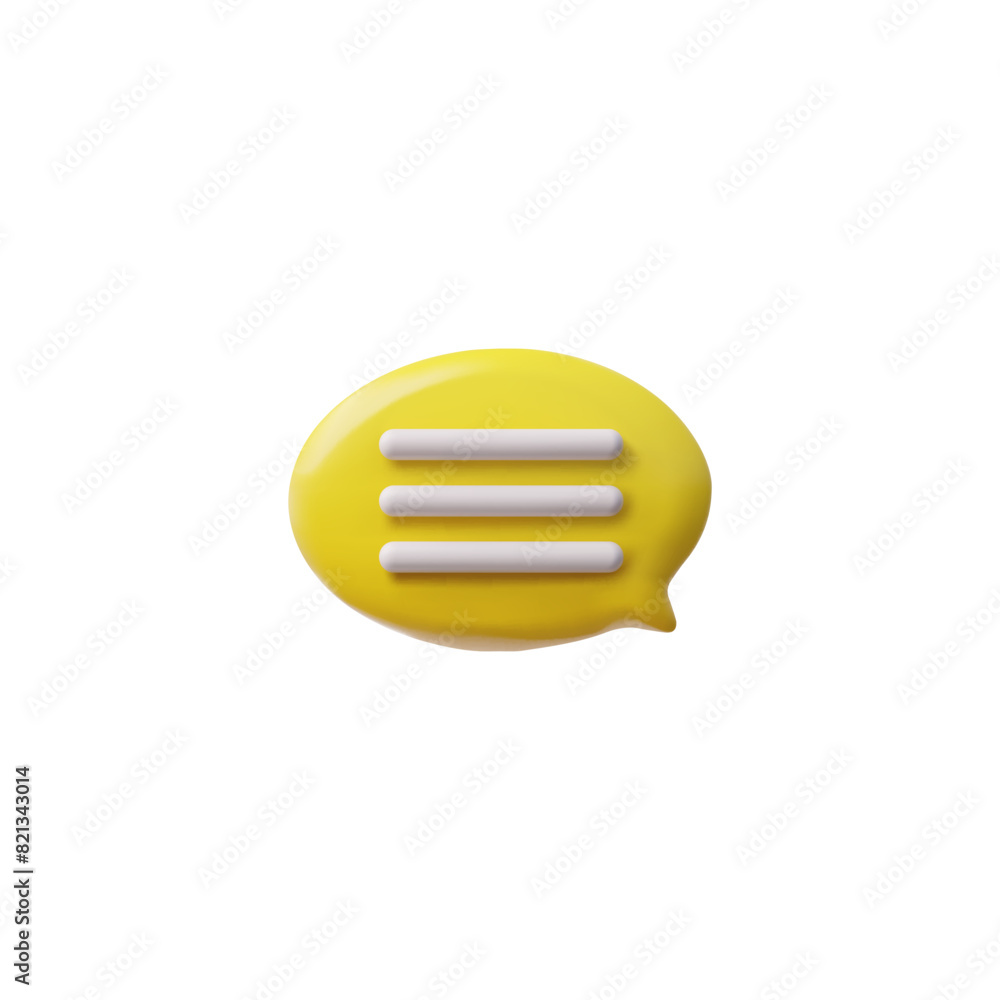Vector 3D yellow speech bubble with text, perfect for messaging on forums or social media Vector 3D yellow speech bubble with text, perfect for messaging on forums or social media
