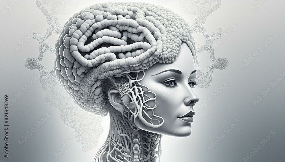 Profile illustration of an alien woman Profile illustration of an alien woman