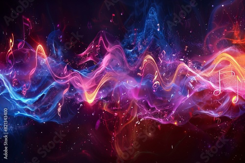 Abstract Music Wave Art