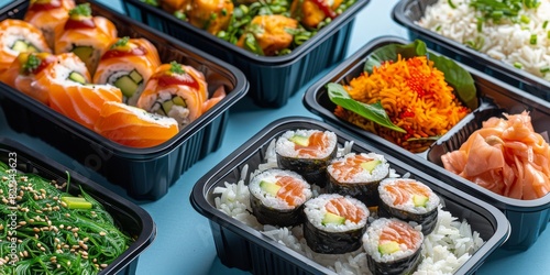 Sushi Trays on Table