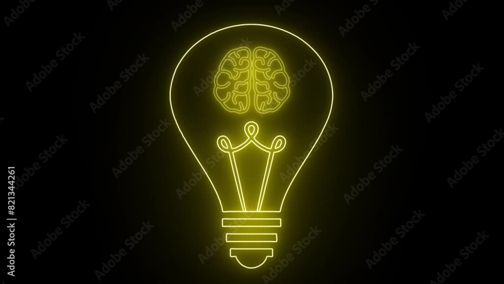 The human brain combined with an electric light bulb. A glowing light bulb that have a glowing human brain inside. Symbol for creative and thinking idea concept. The human brain combined with an electric light bulb. A glowing light bulb that have a glowing human brain inside. Symbol for creative and thinking idea concept.