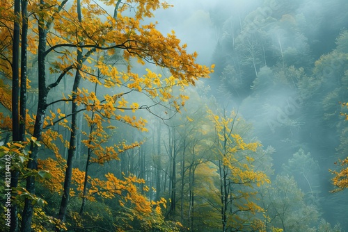 Autumn Misty Forest