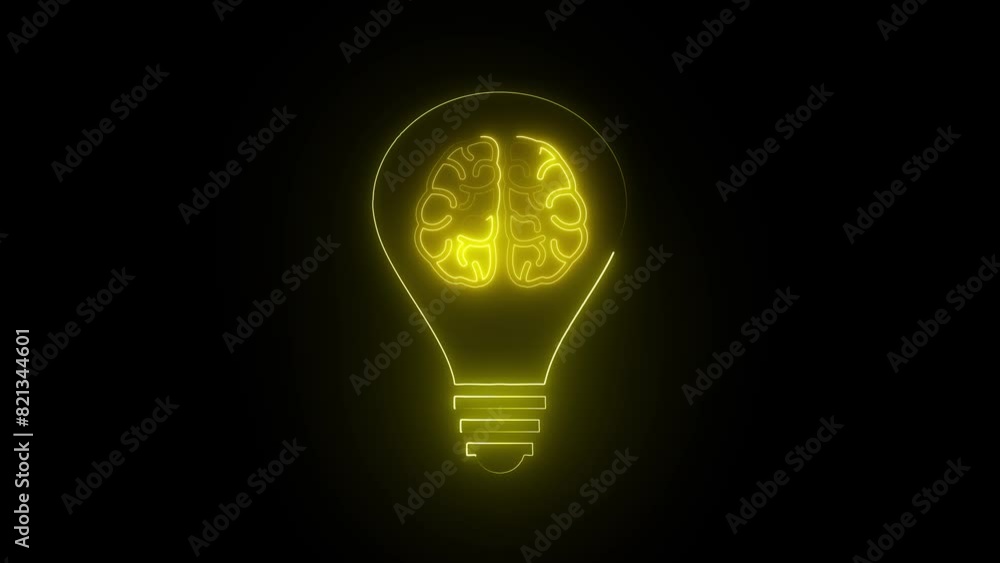 The human brain combined with an electric light bulb. A glowing light bulb that have a glowing human brain inside. Symbol for creative and thinking idea concept. The human brain combined with an electric light bulb. A glowing light bulb that have a glowing human brain inside. Symbol for creative and thinking idea concept.