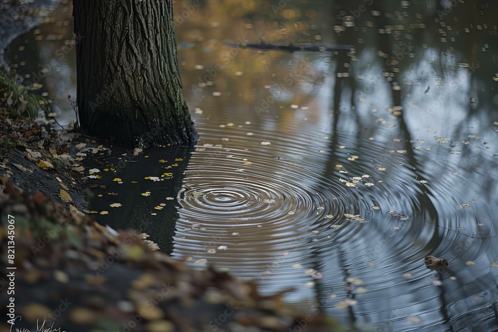 Fototapeta premium Tranquil Autumn Reflection in Water