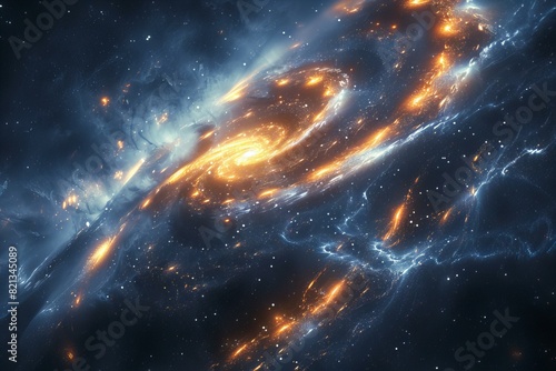 Beautiful Spiral Galaxy with Luminous Stars