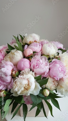 Beautiful Bouquet of Pink and White Flowers with Ribbon