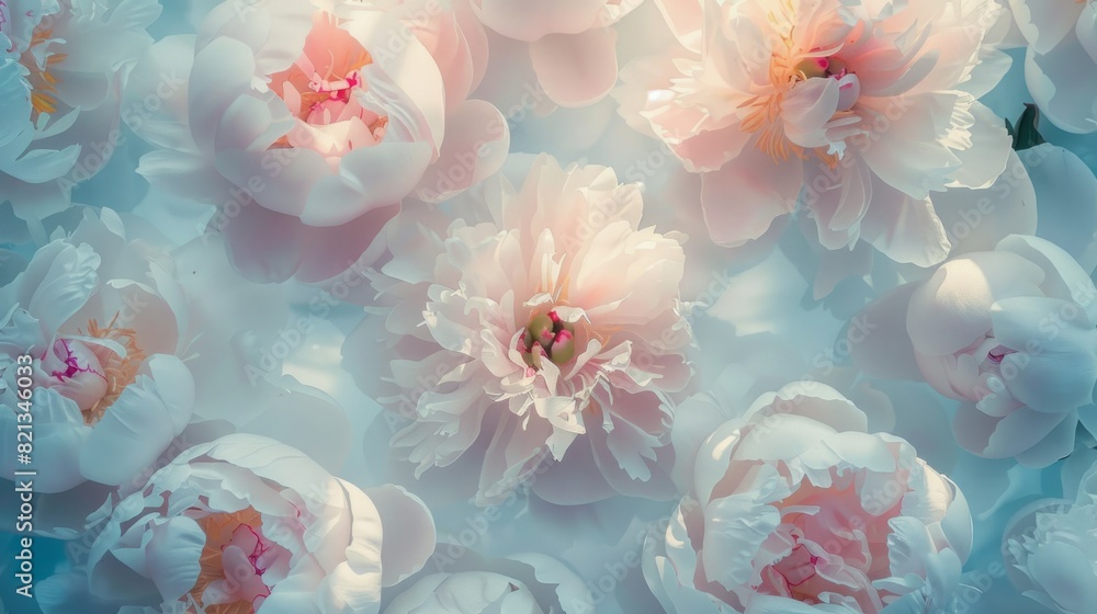 top view of the peony frame, creating an elegant and symmetrical visual effect generative ai top view of the peony frame, creating an elegant and symmetrical visual effect generative ai