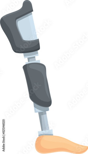 Illustration of modern prosthetic leg using advanced healthcare technology for amputees and individuals with lower limb loss, featuring innovative design and durable, functional engineering