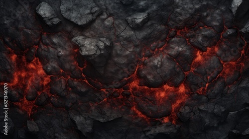 Seamless volcanic lava texture molten magma flowing in hellish inferno, ground of earth on fire