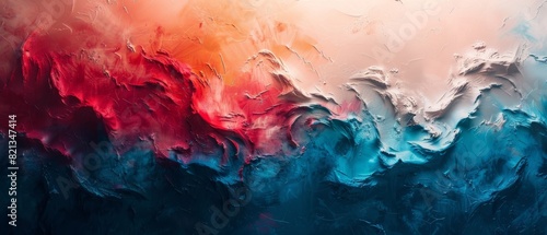 Abstract colorful background. Playful splashes of tangerine and aqua blue dance across the canvas, exuding a sense of joy and spontaneity. The vibrant palette sparks creativity and energy. photo