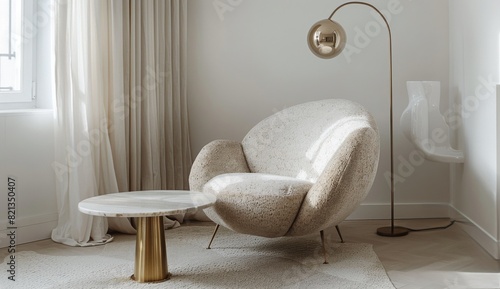Modern Living Room With Chair and Table