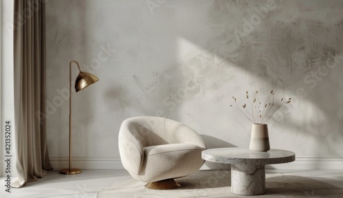 Modern Living Room With Chair and Table