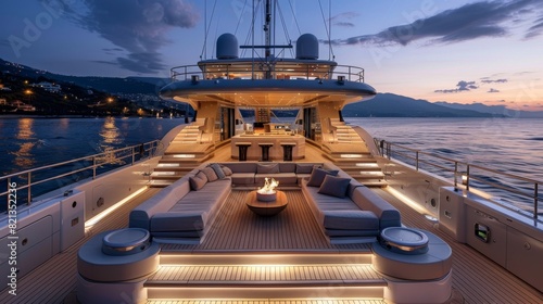 Deck of Luxury Yacht at Dusk