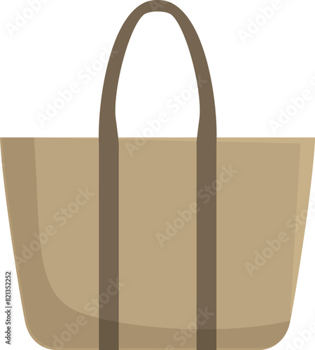 Modern minimalist brown tote bag illustration in vector, perfect for ecofriendly shopping, featuring a trendy and versatile design for daily use