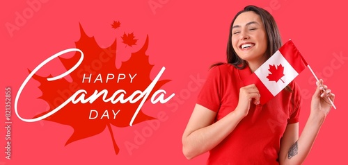 Happy young woman with Cana...