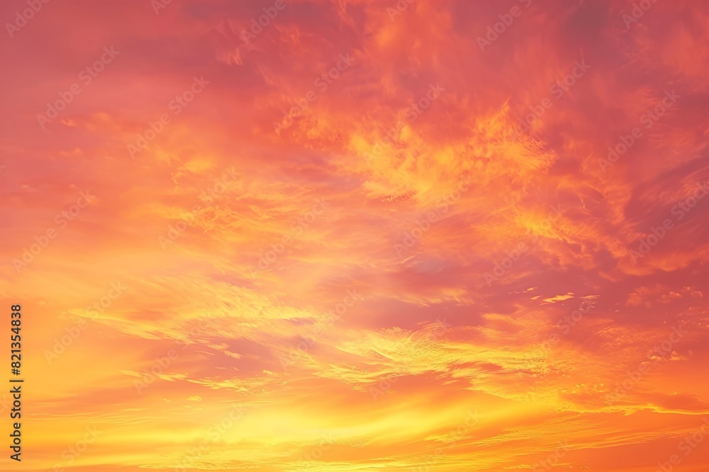 Fototapeta premium In this image, the sky is painted with delicate hues of pink, orange, and gold, as if nature itself is putting on a breathtaking performance for all to witness