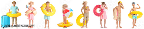 Set of cute children with i...