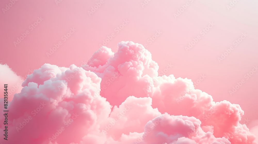 Fototapeta premium A pink cloud filled sky with a pink background