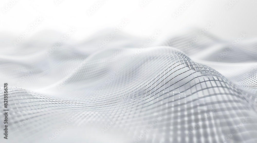 The image is a white, wireframe landscape with a soft focus. It is generated by AI. The image is a white, wireframe landscape with a soft focus. It is generated by AI.