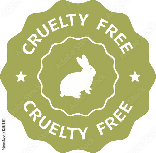 Foto Cruelty free certification badge with rabbit icon