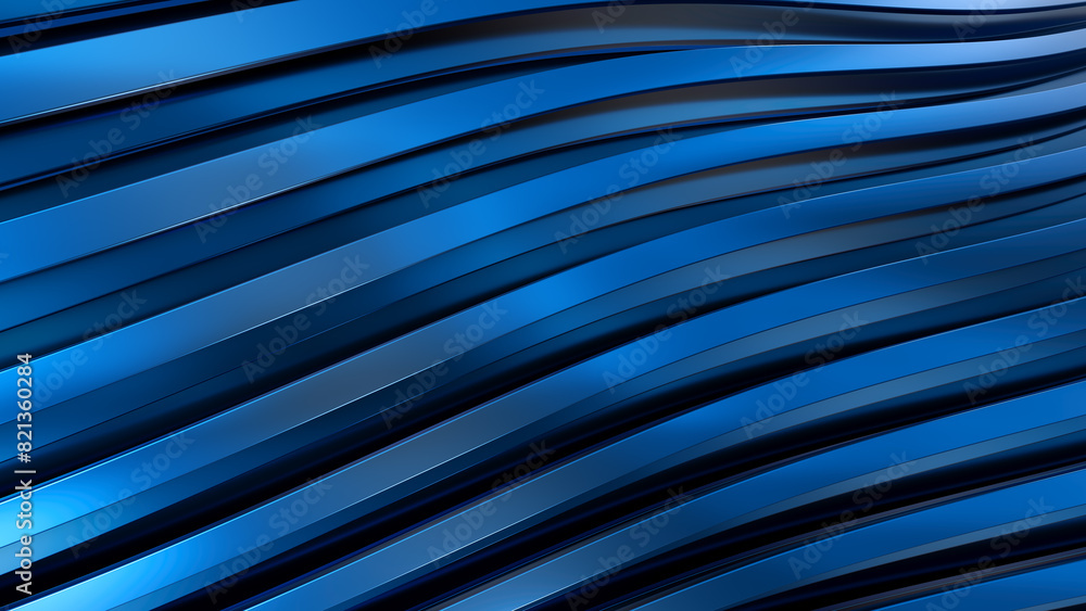 Obraz premium Abstract shiny blue wavy lines background