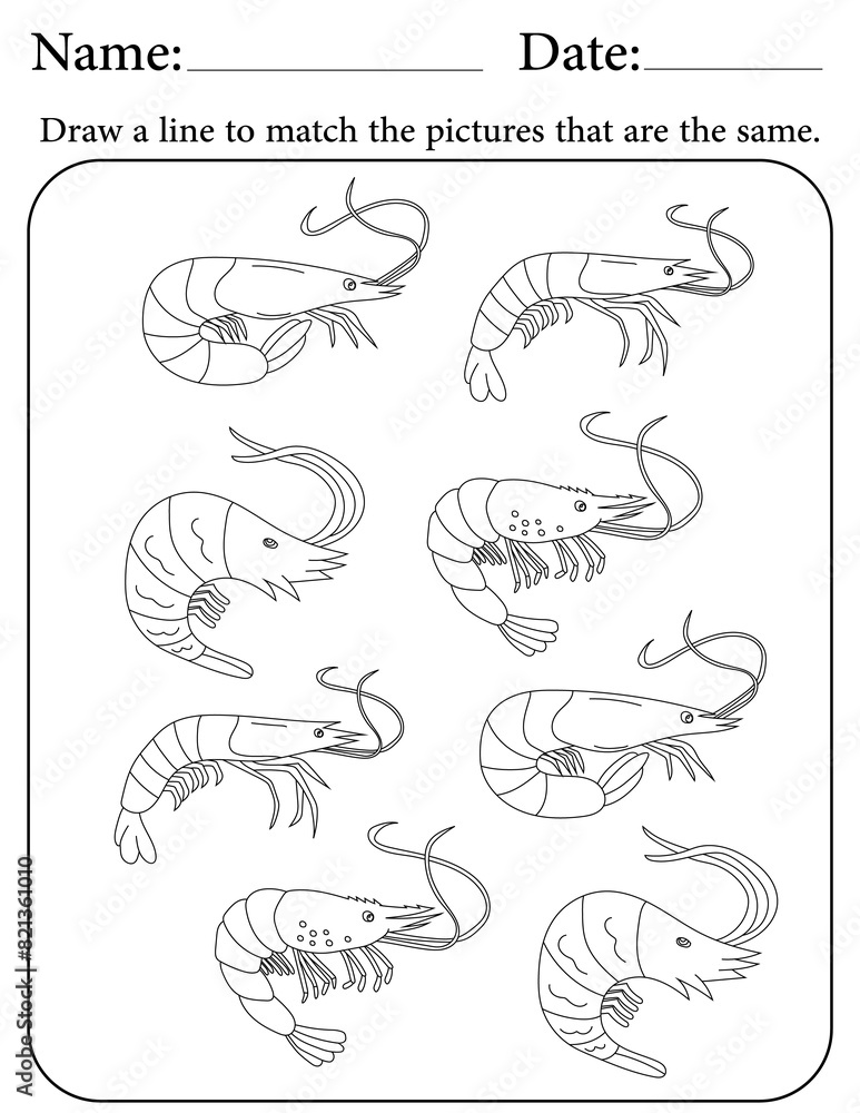Shrimp Puzzle. Printable Activity Page for Kids. Educational Resources for School for Kids. Kids Activity Worksheet. Match Similar Shapes Shrimp Puzzle. Printable Activity Page for Kids. Educational Resources for School for Kids. Kids Activity Worksheet. Match Similar Shapes