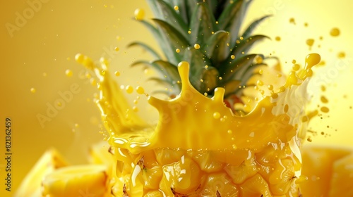 Isolated Photorealistic Pineapple Juice Splash