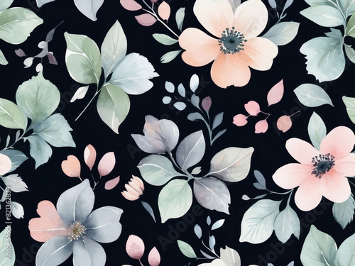 a seamless floral pattern with watercolor-inspired flowers and pastel hues  perfect for elegant backgrounds.