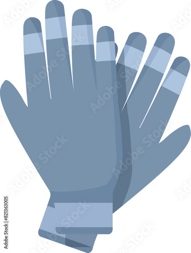 Vector illustration of protective blue rubber gloves for cleaning or medical use