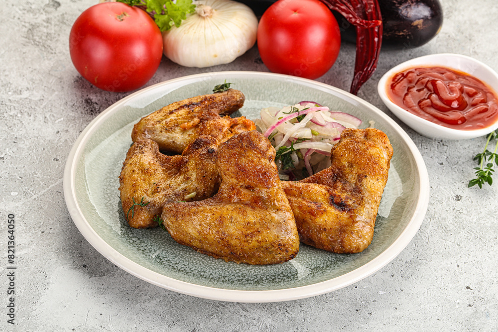 Grilled chicken wings with sauce Grilled chicken wings with sauce