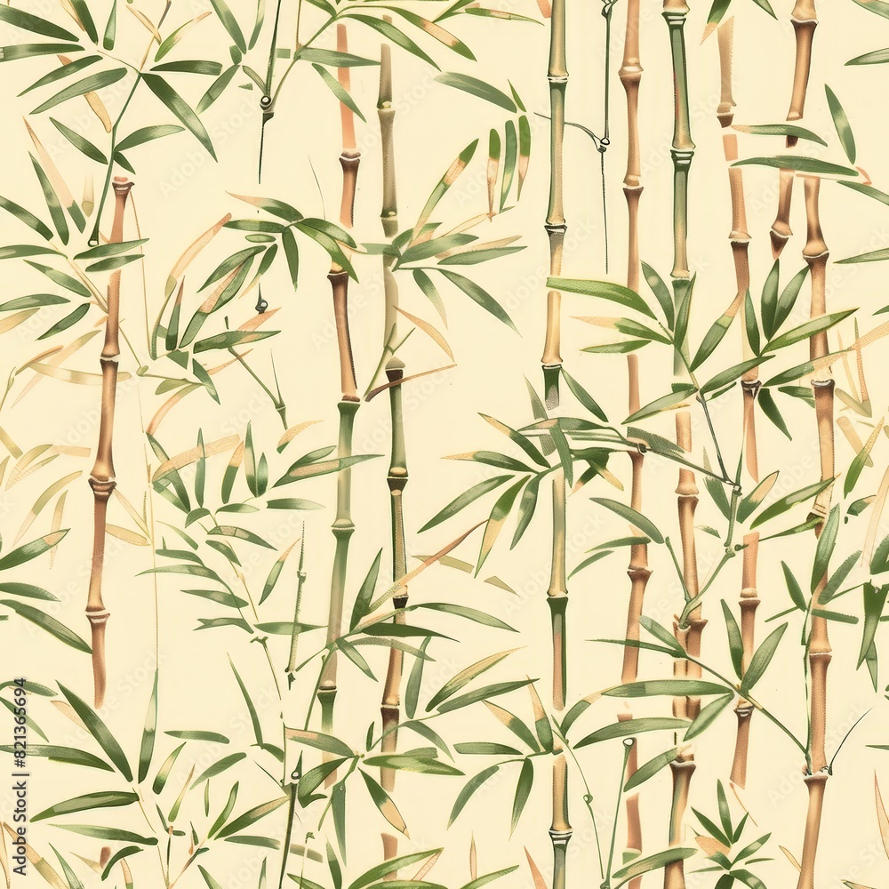 Naklejka premium A bamboo forest with a yellow background