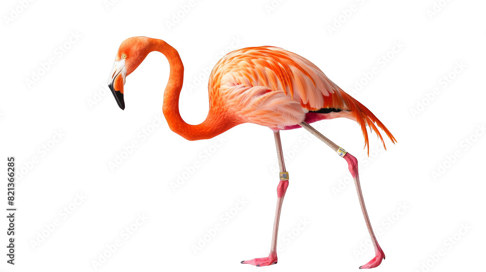 Obraz premium Flamingo walking, closeup