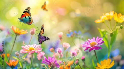 flowers and butterflies