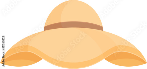 Stylish widebrimmed summer hat graphic, perfect for vacation and fashion themes