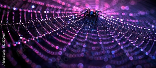 Close up of spider on purple background photo